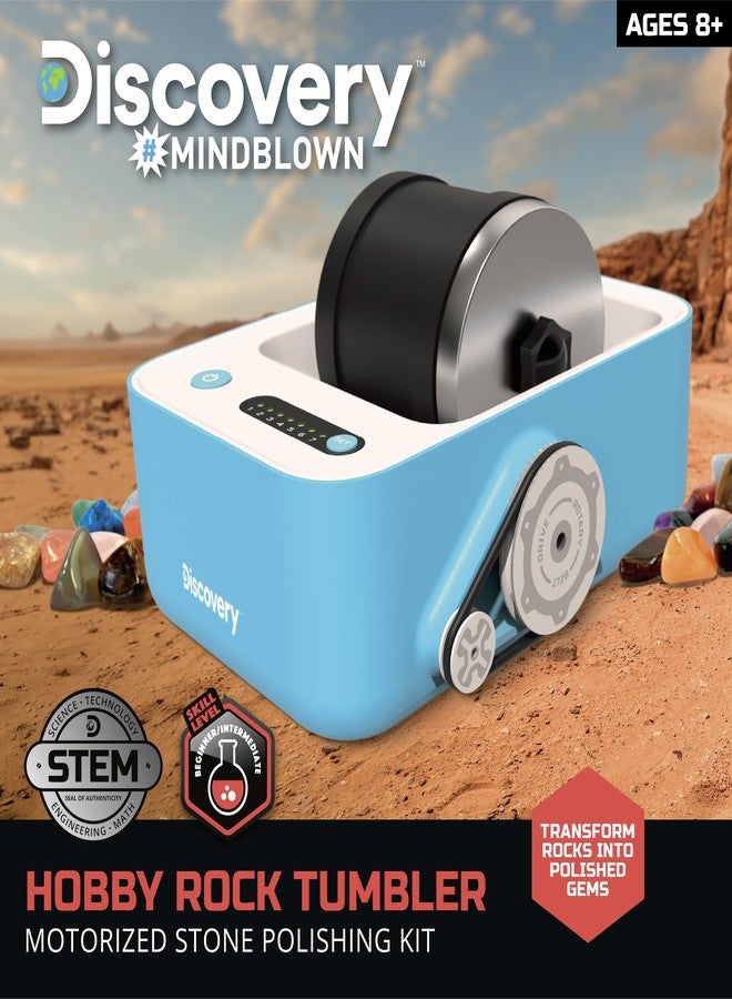 Discovery™ Rock Tumbler Deluxe Set - Stone Polishing Kit with Rocks, 4 Grits, Gem Case| STEM Science Project Kit for Kids & Beginners| Cool Toy for Boys & Girls Ages 8+ - Image 2